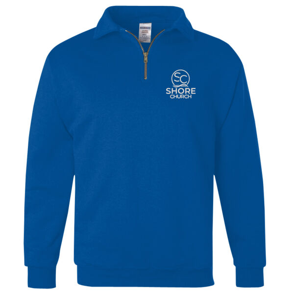 Shore Church (Embroidered)  - Nublend® Cadet Collar Quarter-Zip Sweatshirt - Nublend® Cadet Collar Quarter-Zip Sweatshirt Thumbnail